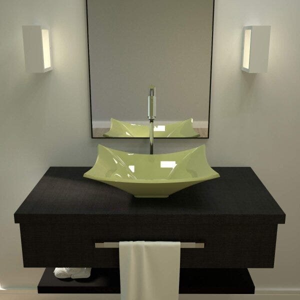 Cuba De Apoio Para Banheiro L38 Lux Retangular Folha Compace