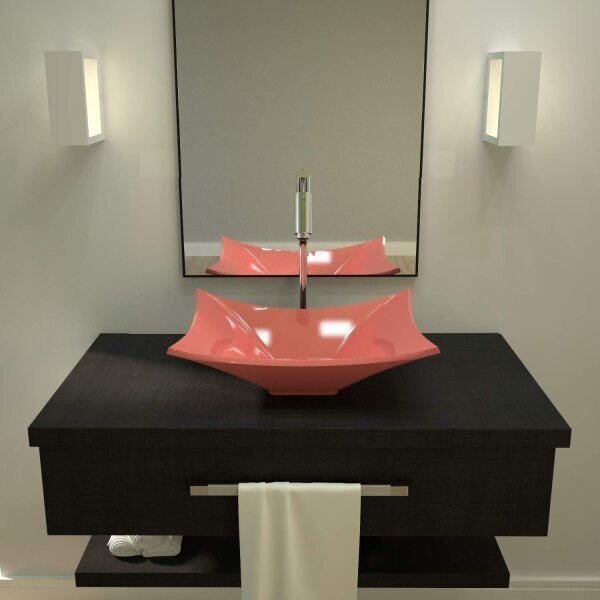 Cuba De Apoio Para Banheiro L38 Lux Retangular Folha Compace