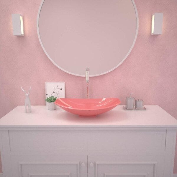 Cuba De Apoio Para Banheiro L45 Lux Canoa Compace Rosa