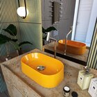 Cuba De Apoio Para Banheiro Laila O42 Oval Compace Amarelo