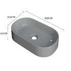 Cuba De Apoio Para Banheiro Laila O42 Oval Compace Cinza