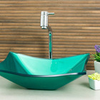 Cuba De Apoio Para Banheiro Lavabo De Vidro Retangular Verde