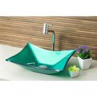 Cuba De Apoio Para Banheiro Lavabo De Vidro Retangular Verde