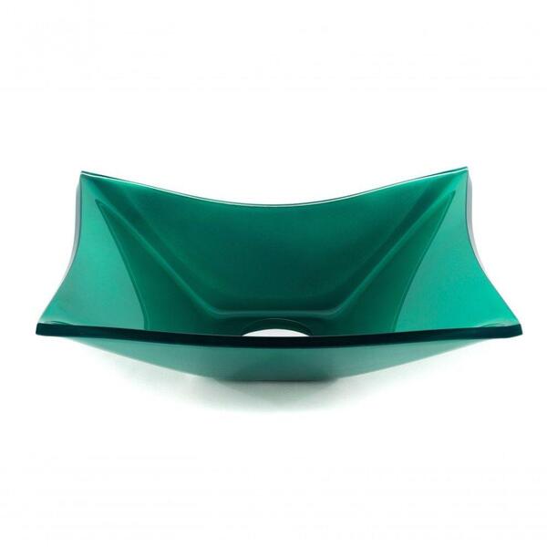 Cuba De Apoio Para Banheiro Lavabo De Vidro Retangular Verde