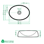 Cuba de Apoio para Banheiro Oval 39cm Ágata Beltempo