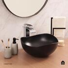 Cuba De Apoio Para Banheiro Oval Louça Cerâmica 37cm Obsidian