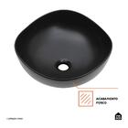 Cuba De Apoio Para Banheiro Oval Louça Cerâmica 37cm Obsidian