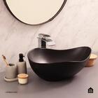 Cuba De Apoio Para Banheiro Oval Louça Cerâmica 51cm Obsidian