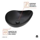 Cuba De Apoio Para Banheiro Oval Louça Cerâmica 51cm Obsidian