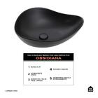 Cuba De Apoio Para Banheiro Oval Louça Cerâmica 51cm Obsidian