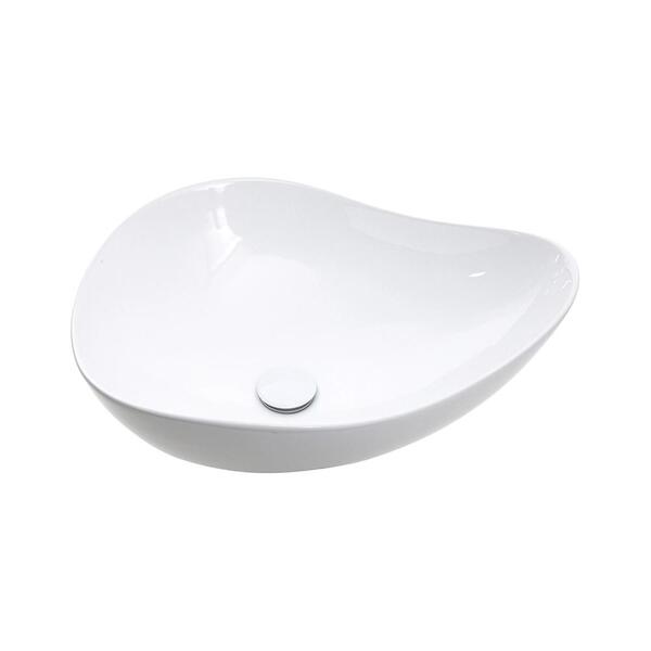 Cuba De Apoio Para Banheiro Oval Louça Cerâmica Ambar Pingoo.