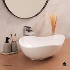 Cuba De Apoio Para Banheiro Oval Louça Cerâmica Ambar Pingoo.