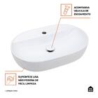 Cuba De Apoio Para Banheiro Oval Louça Cerâmica Cianita Pingo