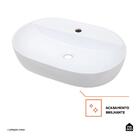 Cuba De Apoio Para Banheiro Oval Louça Cerâmica Cianita Pingo