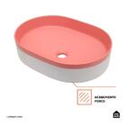 Cuba De Apoio Para Banheiro Oval Louça Cerâmica Coral Pingoo.