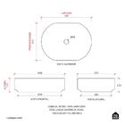 Cuba De Apoio Para Banheiro Oval Louça Cerâmica Coral Pingoo.