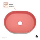 Cuba De Apoio Para Banheiro Oval Louça Cerâmica Coral Pingoo.