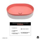 Cuba De Apoio Para Banheiro Oval Louça Cerâmica Coral Pingoo.