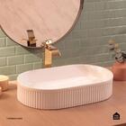 Cuba De Apoio Para Banheiro Oval Louça Cerâmica Selenita Ping