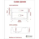 Cuba De Apoio Para Banheiro Q45w Retangular Compace Preto