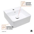 Cuba De Apoio Para Banheiro Quadrada Louça Cerâmica Ágata Pin