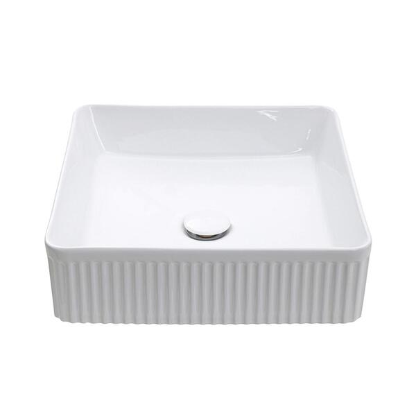 Cuba De Apoio Para Banheiro Quadrada Louça Cerâmica Selenita