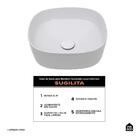 Cuba De Apoio Para Banheiro Quadrada Louça Cerâmica Sugilita