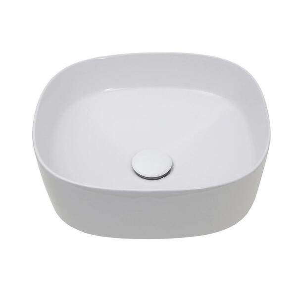 Cuba De Apoio Para Banheiro Quadrada Louça Cerâmica Sugilita