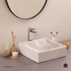 Cuba De Apoio Para Banheiro Quadrada Louça Cerâmica Titanita