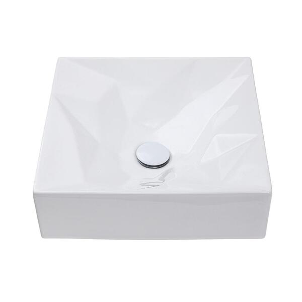 Cuba De Apoio Para Banheiro Quadrada Louça Cerâmica Titanita