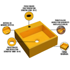 Cuba De Apoio Para Banheiro Quadrada Q355 35x35cm C01 Amarelo