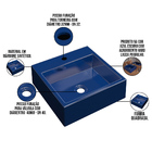 Cuba De Apoio Para Banheiro Quadrada Q355 35x35cm C01 Azul Es