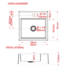 Cuba De Apoio Para Banheiro Quadrada Q355 35x35cm C01 Branco