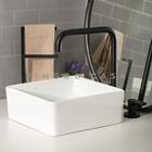 Cuba De Apoio Para Banheiro Quadrada Slim Louça Cerâmica 31 C