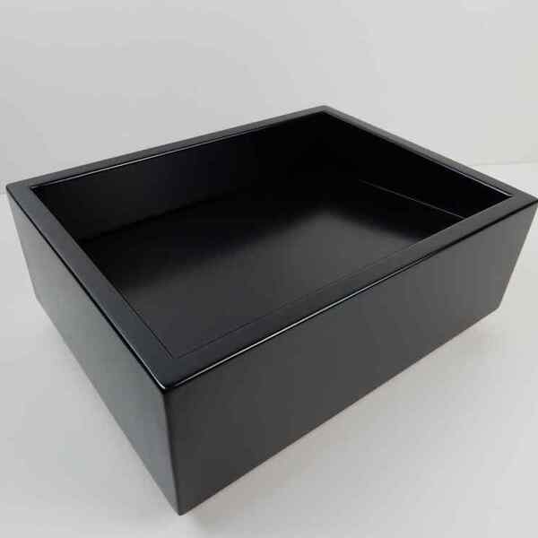 Cuba De Apoio Para Banheiro Quartzo 40x30cm Preto Fosco Ventu