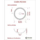 Cuba De Apoio Para Banheiro R30w Redonda Compace Cinza