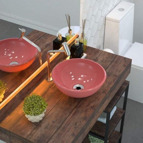 Cuba De Apoio Para Banheiro R30w Redonda Compace Rosa