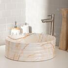 Cuba De Apoio Para Banheiro Redonda Slim Louça Cerâmica 38 Cm