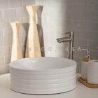 Cuba De Apoio Para Banheiro Redonda Slim Louça Cerâmica 38 Cm