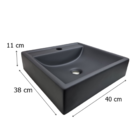 Cuba De Apoio Para Banheiro Retangular Ana Preto Fosco