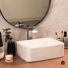 Cuba De Apoio Para Banheiro Retangular Louça Cerâmica Galena