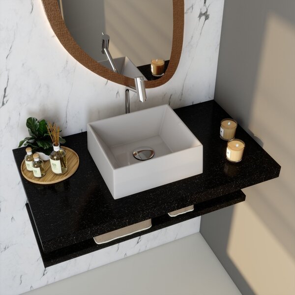 Cuba De Apoio Para Banheiro Riviera Rt30 Retangular Compace C