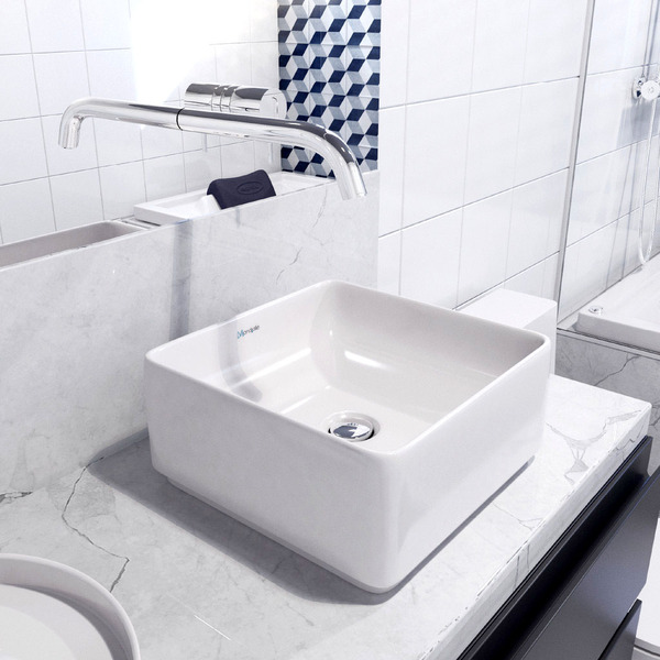 Cuba De Apoio Pia Lavabo Mondialle Hana Quadrada - 30 X 12cm