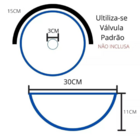 Cuba de Apoio Pia Para Banheiro redonda Acrílica 30cm (Preto)