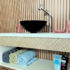 Cuba de Apoio Pia Para Banheiro redonda Acrílica 30cm (Preto)