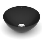 Cuba de Apoio Cerâmica Redonda Preta 13,5x35x35cm Platinum Incepa