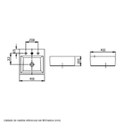 Cuba de Apoio Louça Preta Q1 15,5x41x41cm Celite