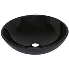 Cuba de Apoio Vidro Redonda Preta 35x35cm Sensea
