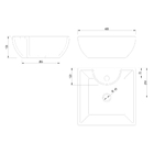 Cuba de Apoio Cerâmica Preta Quadrada 15x40,5x40,5cm Napoli Japi