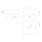 Cuba de Apoio Cerâmica Preta Quadrada 16x34x34cm Ravena Japi